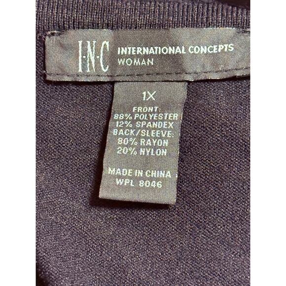 Women's INC International Concepts Black Fringed Cardigan, Size 1X - Picture 4 of 4